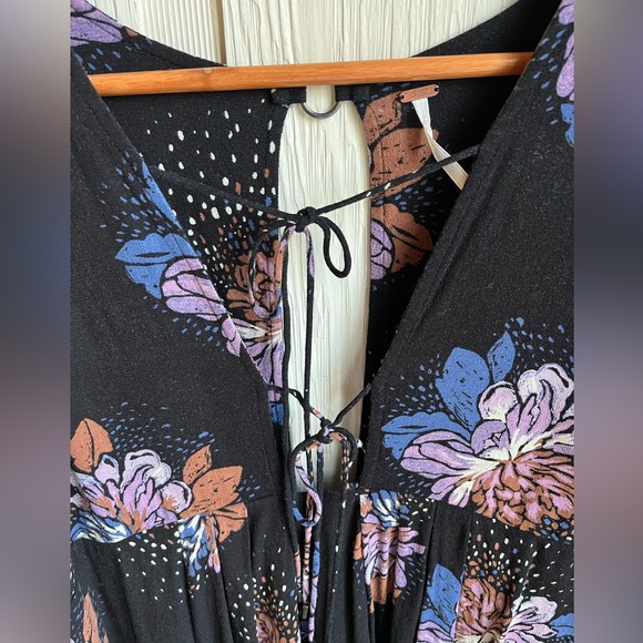 Free People Lovely Day Black Floral Print Dress - Picture 7 of 10